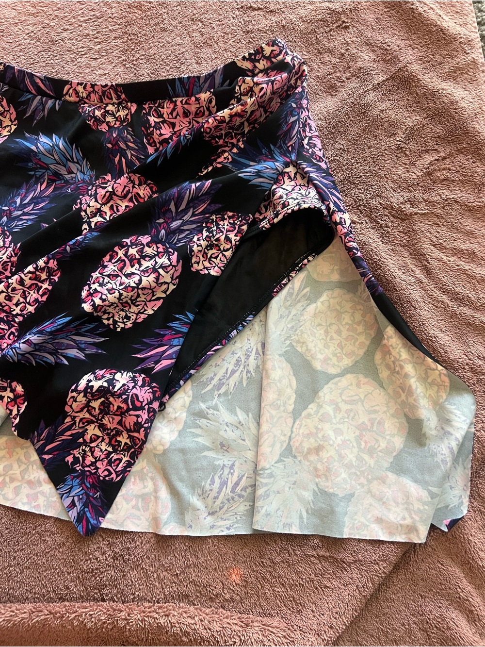 torrid Black Swim Skirt with Pink & Blue Pineapple Print - Picture 3 of 6